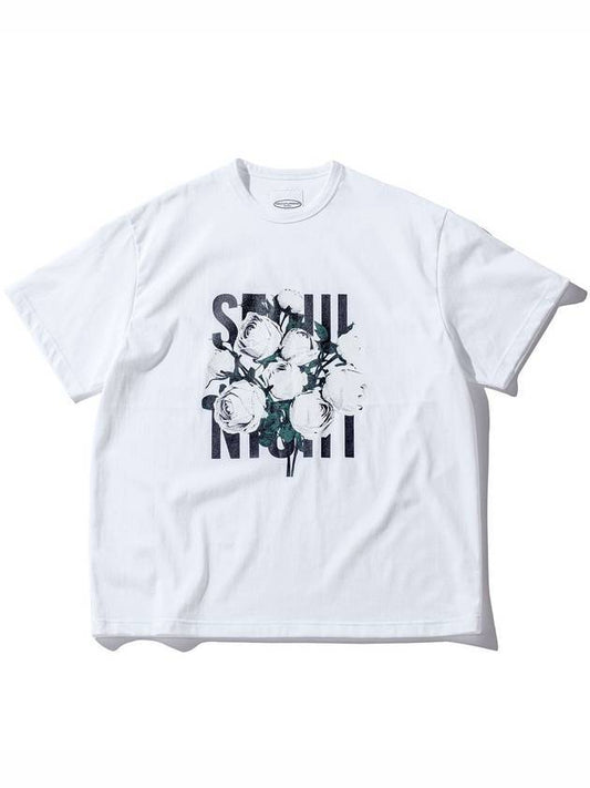 Colorful Flower Seoul Night T-Shirt White - GRAN TURISMO - BALAAN 1