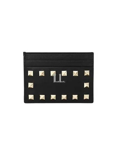 Rockstud Card Wallet Black - VALENTINO - BALAAN 2