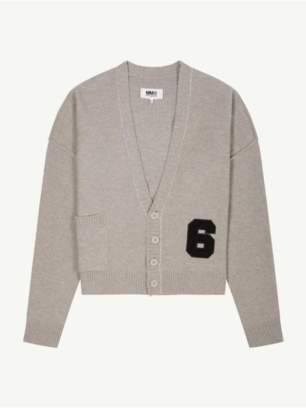 Number Patch Cardigan Grey Melange - MAISON MARGIELA - BALAAN 2