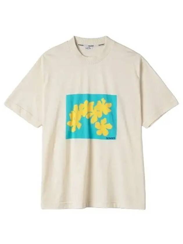 Classic flower jacquard short sleeve t shirt off white - SUNNEI - BALAAN 1