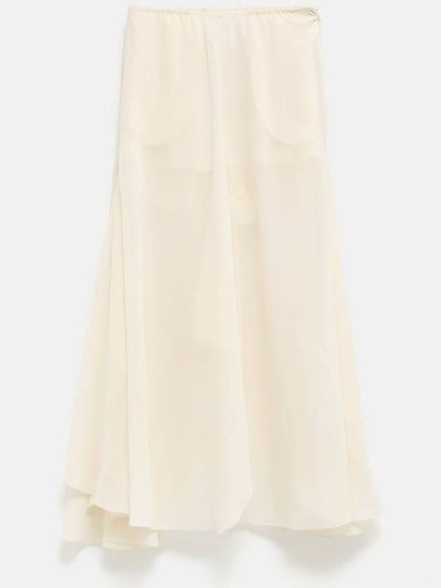 Women s Fluid Silk A Line Skirt White - CHLOE - BALAAN 2