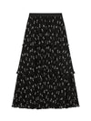 Bow Print Pleated Skirt Black - MAJE - BALAAN 1