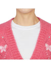 Embroidered Butterfly Pointel Alpaca Cardigan Pink - ALESSANDRA RICH - BALAAN 7