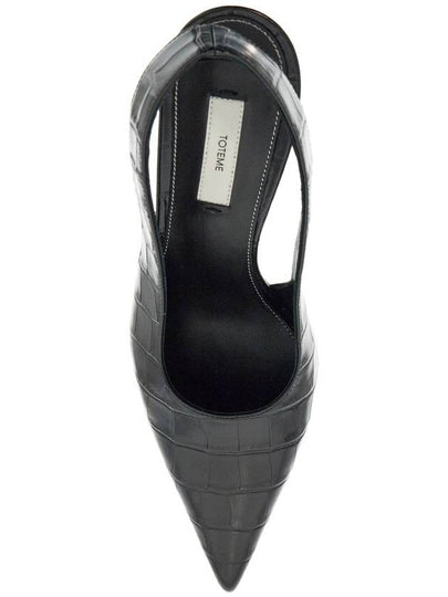 black calfskin crocodile effect slingback pump - TOTEME - BALAAN 2