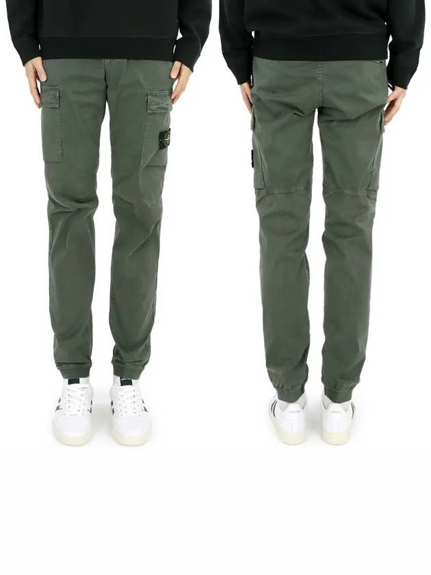 Stretch Cotton Cargo Straight Pants Green - STONE ISLAND - BALAAN 3