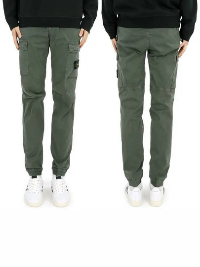 Stretch Cotton Cargo Straight Pants Green - STONE ISLAND - BALAAN 2