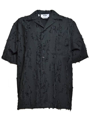 Peel Coupe Bowling Short Sleeve Shirt Black - MSGM - BALAAN 1