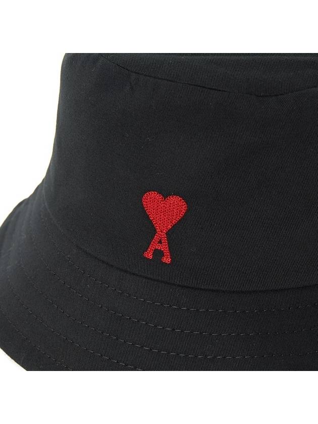 De Coeur Embroidery Bucket Hat Black - AMI - BALAAN 6