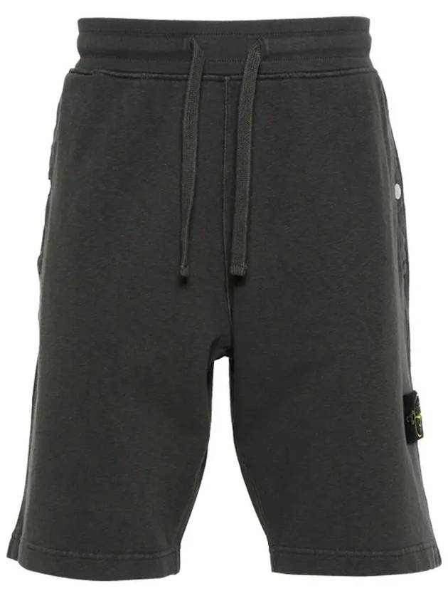 Compass Badge Cotton Track Shorts Grey - STONE ISLAND - BALAAN 3