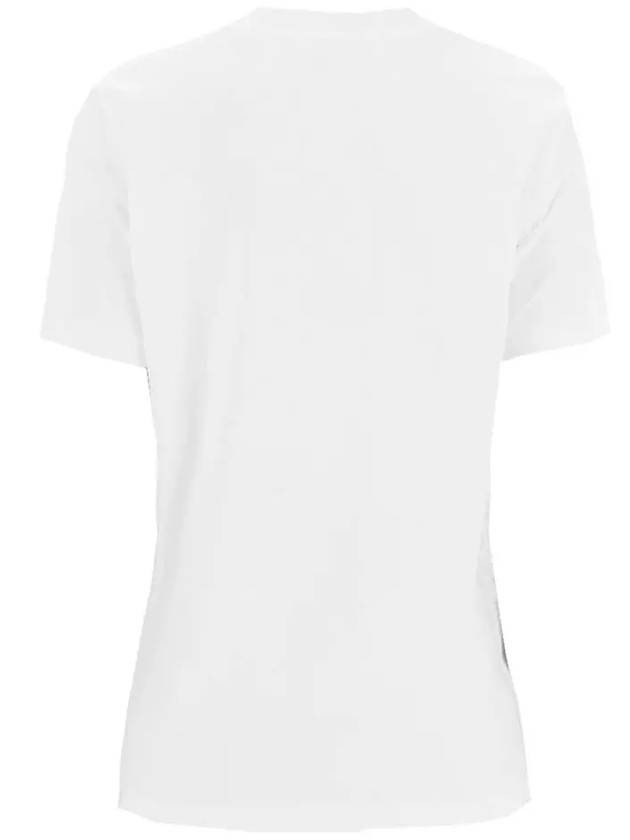 Brushed Logo Print Short Sleeve T-Shirt White - MSGM - BALAAN 4