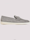 Triangle Logo Suede Loafers Grey - PRADA - BALAAN 3