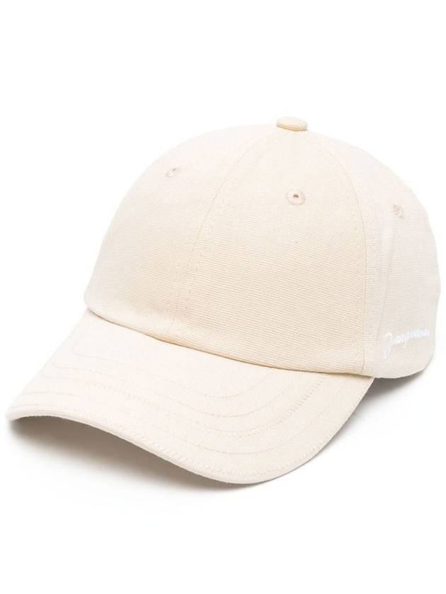 La Casquette Embroidered Logo Signature Ball Cap White - JACQUEMUS - BALAAN 2