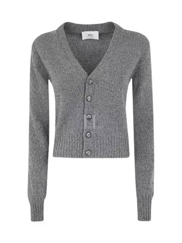 Embroidered Heart Logo Cashmere Cardigan Heather Grey - AMI - BALAAN 2