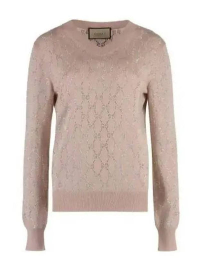 GG Crystal Wool Knit Top Pink - GUCCI - BALAAN 2