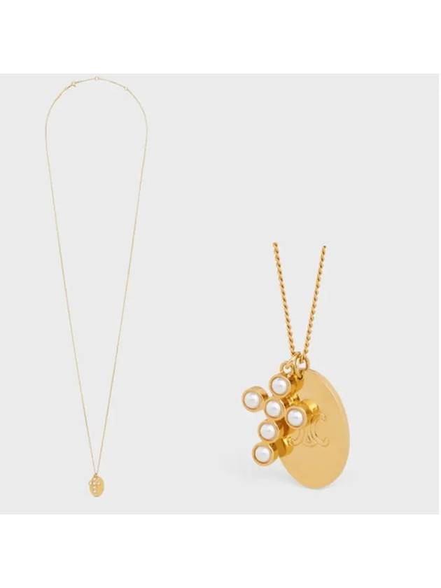 Triomphe Folk Pearl Necklace Gold - CELINE - BALAAN 1