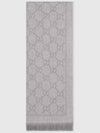 GG Jacquard Pattern Knit Muffler Grey - GUCCI - BALAAN 8