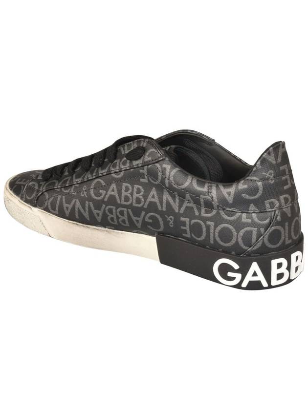 Portofino logo print low-top sneakers gray - DOLCE&GABBANA - BALAAN 4