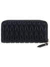 Matelasse Leather Logo Zipper Long Wallet Black - MIU MIU - BALAAN 4