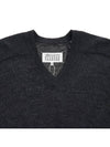 V-neck Stitch Wool Knit Top Dark Grey - MAISON MARGIELA - BALAAN 4