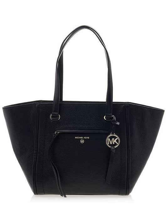 Carine Medium Pebbled Leather Tote Bag Black - MICHAEL KORS - BALAAN 2