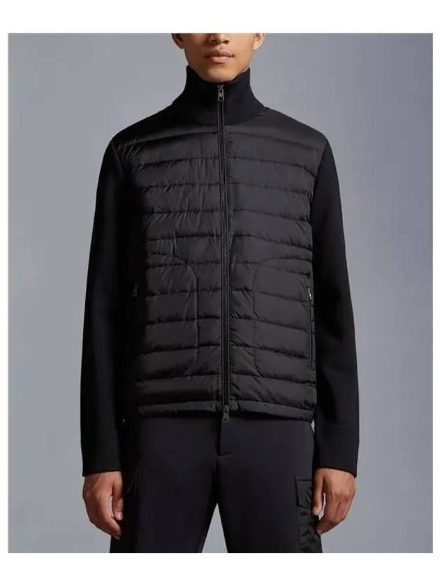 Padded Wool Zip-up Jacket Black - MONCLER - BALAAN 3