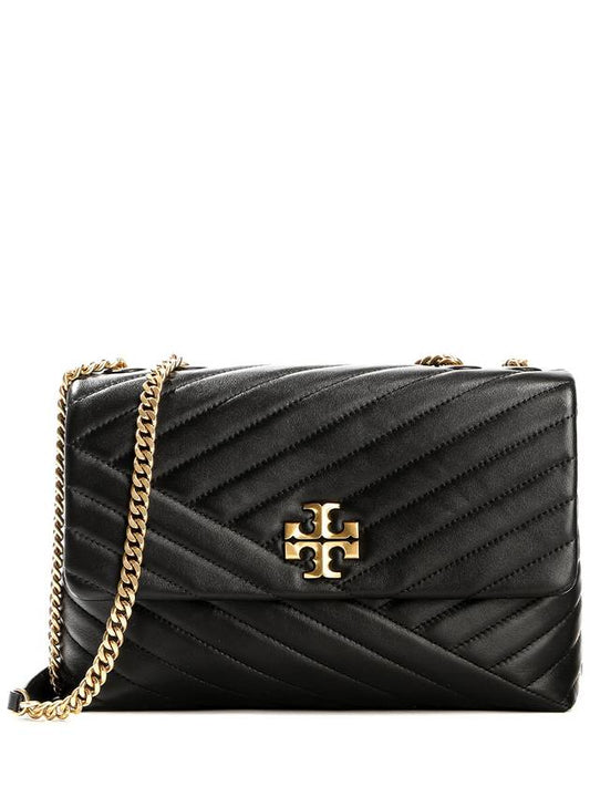 Kira Chevron Convertible Shoulder Bag Black - TORY BURCH - BALAAN 2