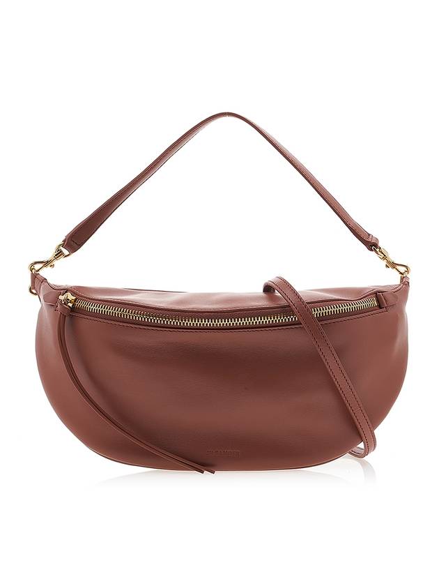 Luna Small Logo Calfskin Shoulder Bag Brown - JIL SANDER - BALAAN 2