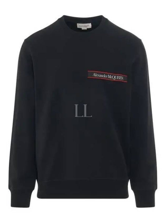 Logo Tape Detail Sweatshirt Black - ALEXANDER MCQUEEN - BALAAN 2