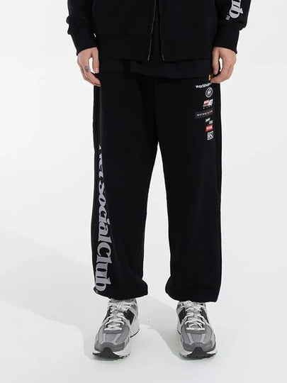 TELECOM LOGOS PANTS BLACK - NET SOCIAL CLUB - BALAAN 2