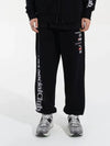 TELECOM LOGOS PANTS BLACK - NET SOCIAL CLUB - BALAAN 1