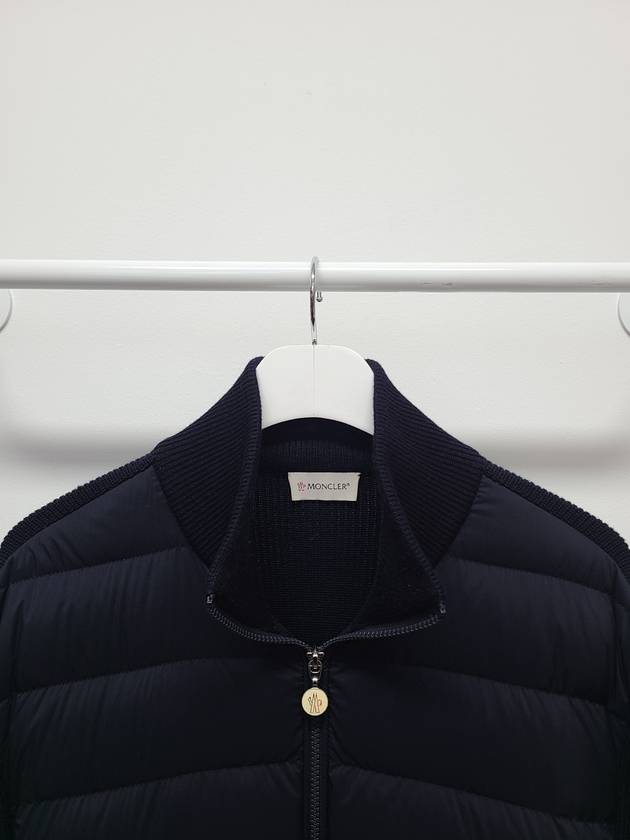 Navy high neck wappen logo knit zip up L - MONCLER - BALAAN 2