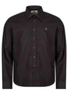 Embroidered Logo Big Collar Cotton Long Sleeve Shirt Black - VIVIENNE WESTWOOD - BALAAN 2