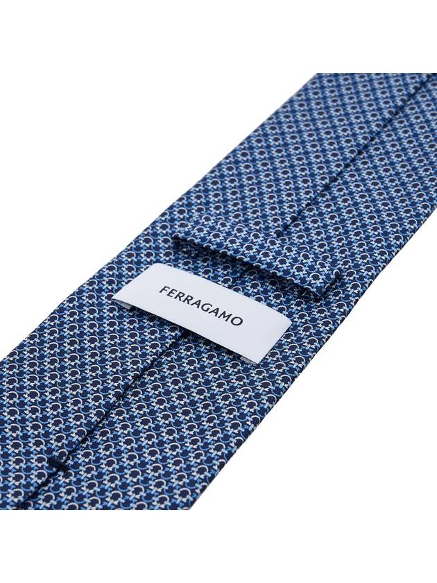 Gancini Pattern Silk Tie Blue - SALVATORE FERRAGAMO - BALAAN 8