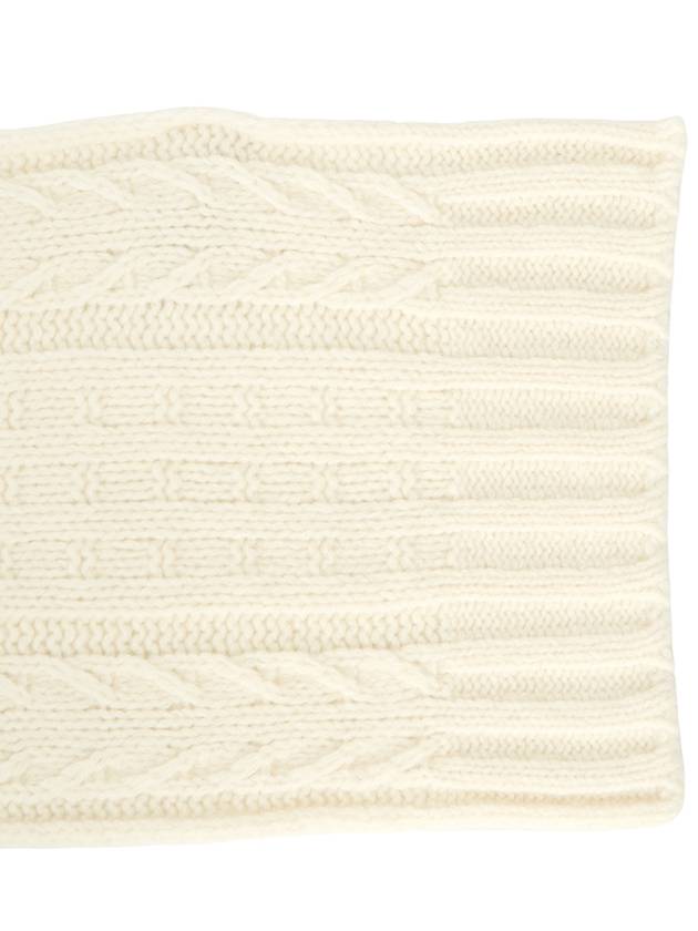 Logo Cable Knit Muffler White - GANNI - BALAAN 7