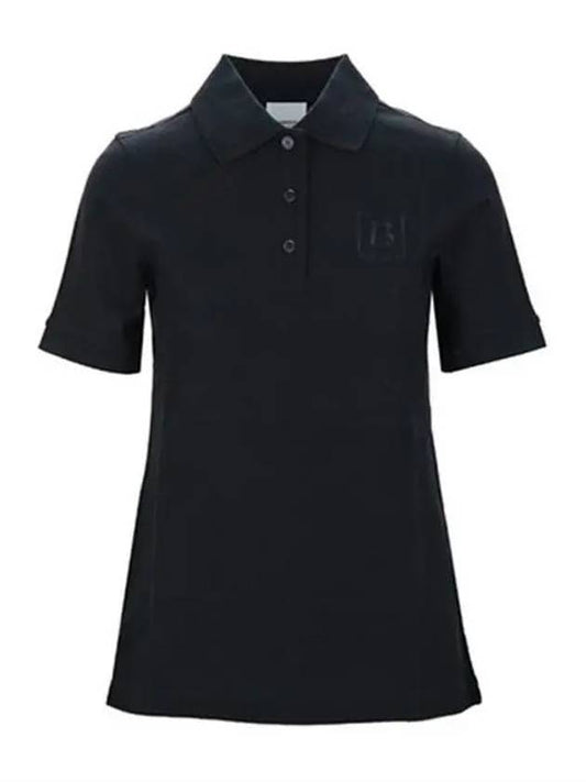 Box Logo Short Sleeve Polo Shirt Black - BURBERRY - BALAAN 1