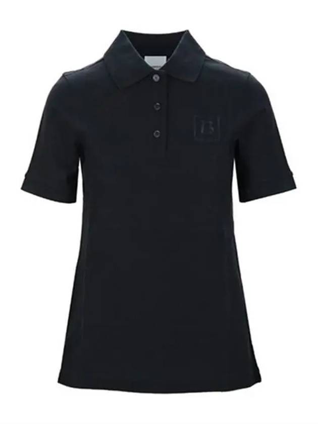 Box Logo Short Sleeve Polo Shirt Black - BURBERRY - BALAAN 1