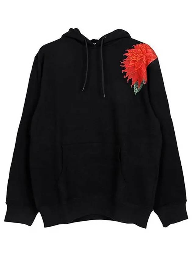 Flower Print Hoodie Black - YOHJI YAMAMOTO - BALAAN 2