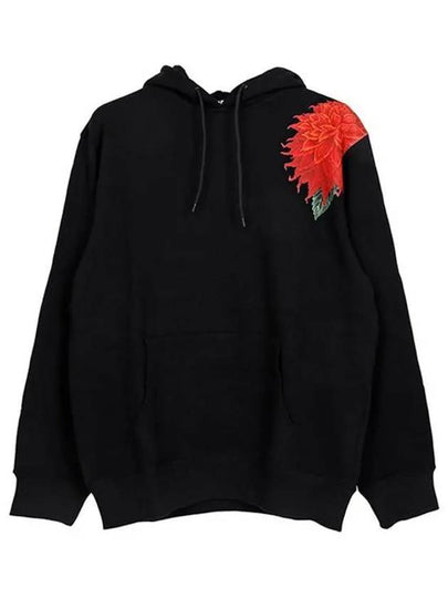 Flower Print Hoodie Black - YOHJI YAMAMOTO - BALAAN 2