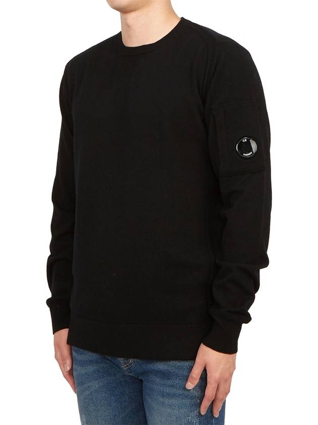 Lens Wappen Wool Knit Top Black - CP COMPANY - BALAAN 3