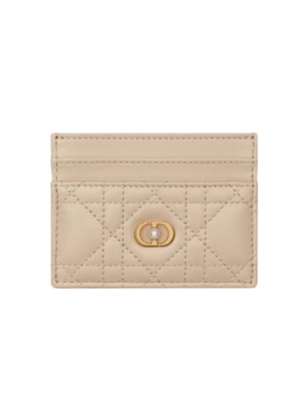 Dior Jolie Freesia Cannage Lambskin Card Wallet Beige - DIOR - BALAAN 1