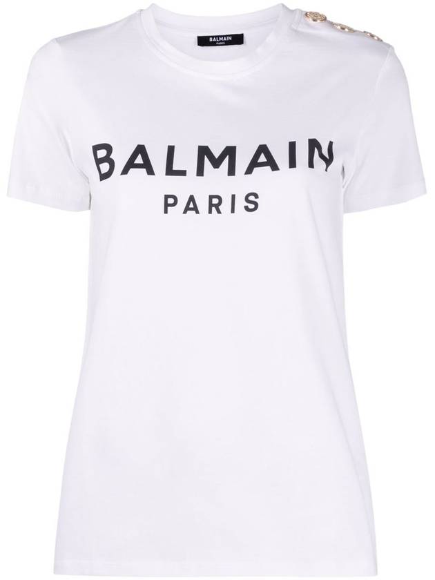 Logo Crew Neck Short Sleeve T-Shirt White - BALMAIN - BALAAN 2