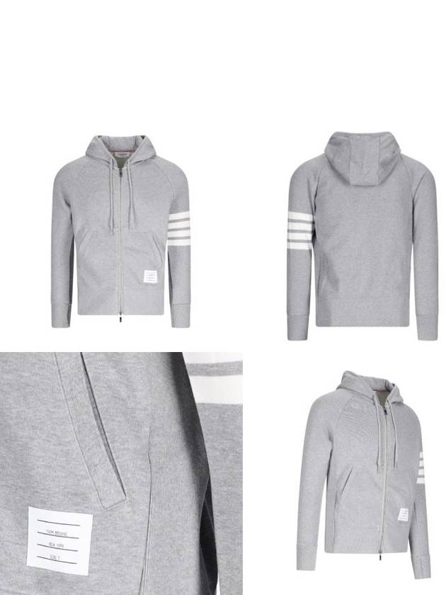 Engineered 4 Bar Diagonal Zip Up Hoodie Navy - THOM BROWNE - BALAAN 4