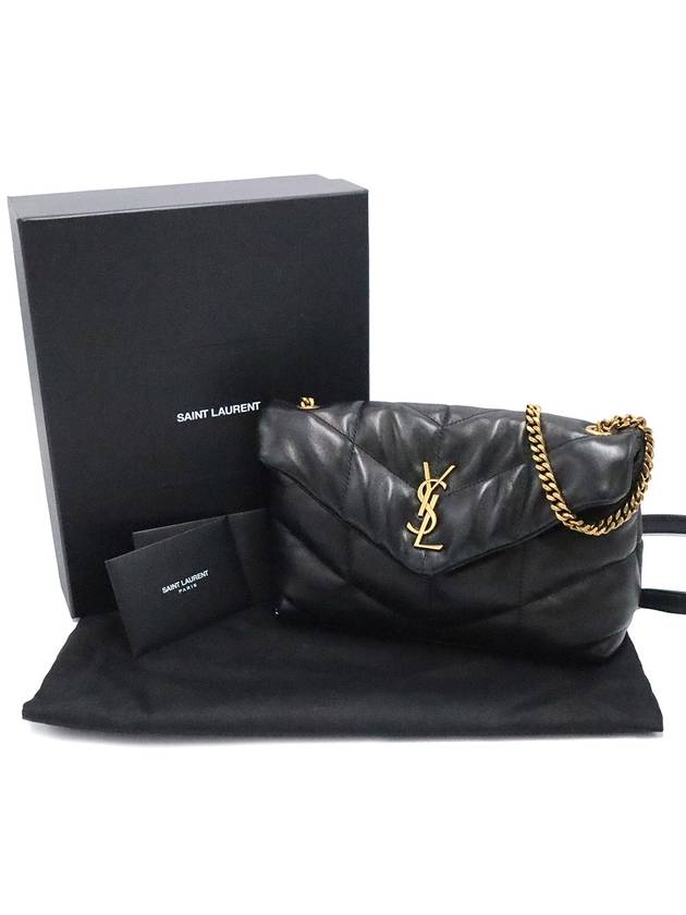 Women s Saint Laurent 620333 Black Lambskin Gold Plated Mini PUFFY Shoulder Bag gt Gangbuk used luxury goods - SAINT LAURENT - BALAAN 3