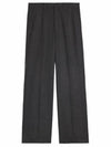 Gabardine Wool Loose Fit Wide Pants Grey - AMI - BALAAN 2