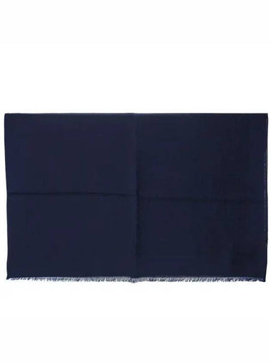 Ferragamo Gancini Cashmere Scarf 195 Navy 527605 717706 - SALVATORE FERRAGAMO - BALAAN 1