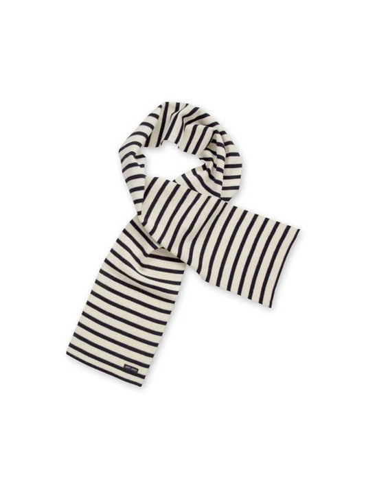 Rayee Stripe Muffler Ecru Marine - SAINT JAMES - BALAAN.