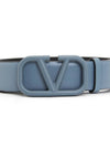 V logo signature leather belt blue - VALENTINO - BALAAN 5