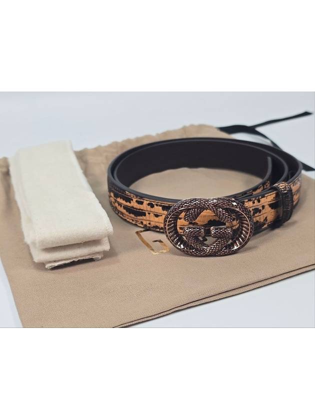 Double G lizard print belt 80 - GUCCI - BALAAN 1