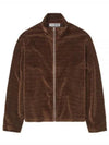 Shrunken Full Zip Polo Scoobie Stripe Velour Cardigan Brown - OUR LEGACY - BALAAN 2