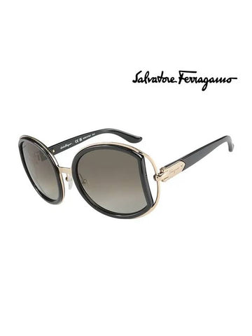 Eyewear Round Plastic Sunglasses Black - SALVATORE FERRAGAMO - BALAAN 1